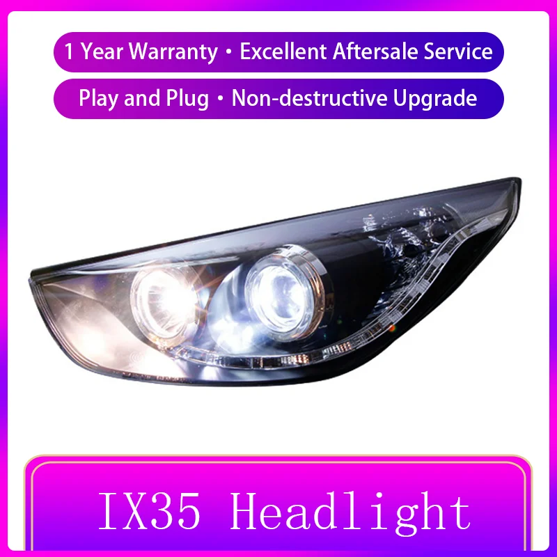 Auto Headlights For Hyundai IX35 2009-2015 New Tucson Front Light DRL Head Lamp Turn Signal LED Projector Lens Car Accessories