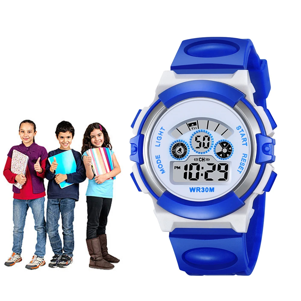 

Waterproof Sports Watch Unisex Cartoon Wristwatch Multifunction for and Silicone