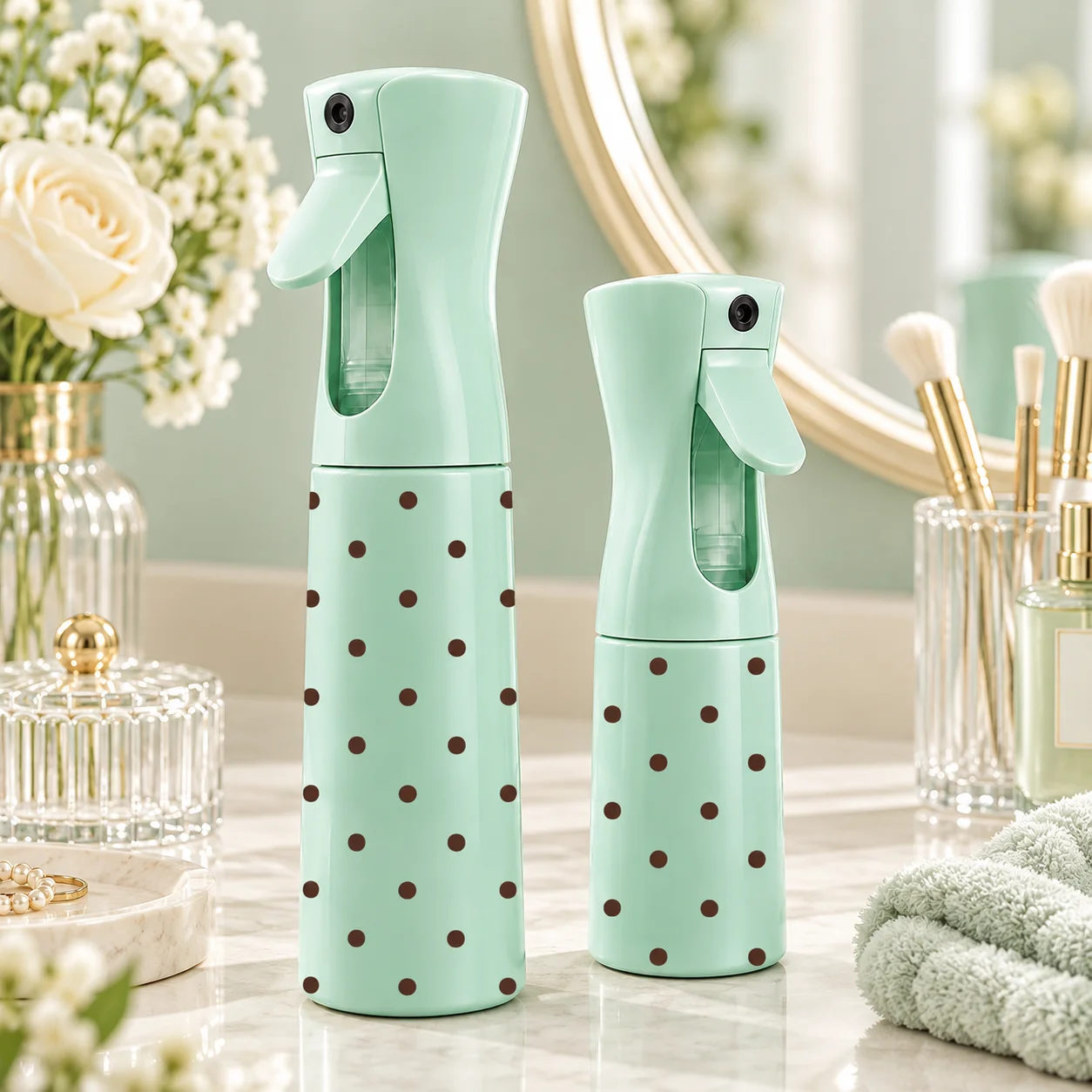 Continuous Spray Bottle Ergonomic Refillable Hair Mister Fine Mist Sprayer Salon Styling Travel Beauty Water Spray Bottle
