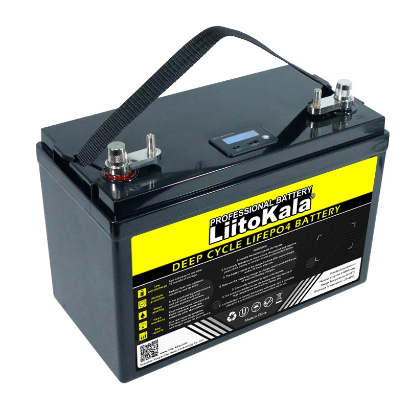 LiitoKala 12.8V 120AH LiFePO4 Battery USB 3.0 Type-C 12v Lithium 4000 Cycles for Inverter Car lighter 14.6V Charger duty-free