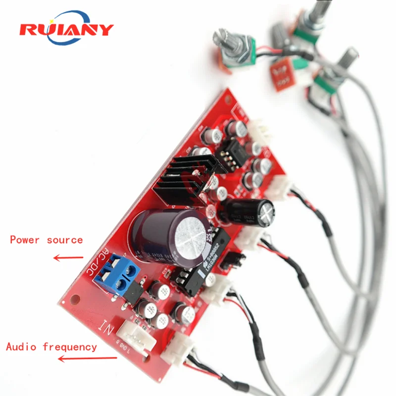 LM1036 tone board with front stage amplification single power supply