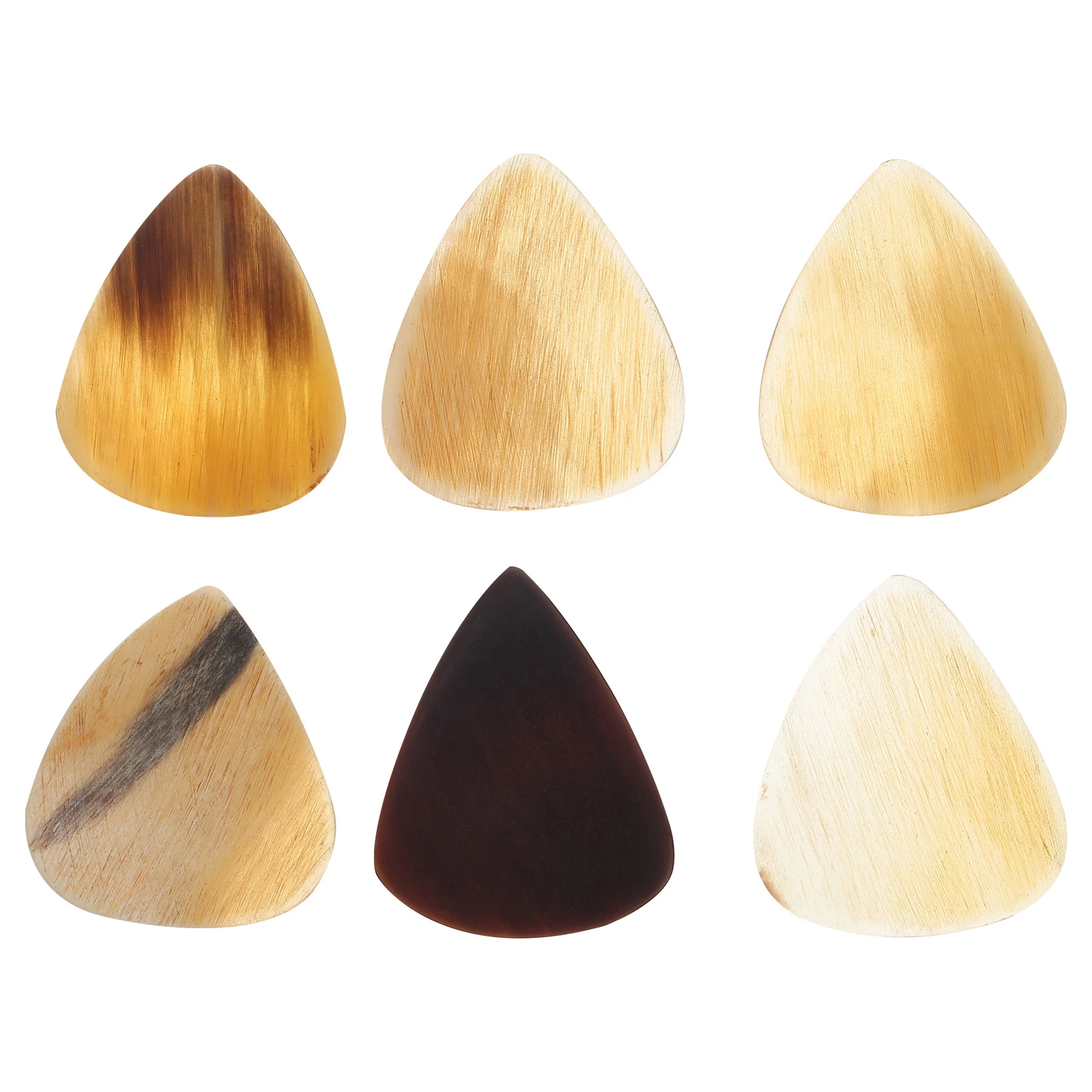 

6 pcs Picks Portable Ox Horn Pick For Guitar Ox Horn Acoustic Electric Bass Plectrums Portable Outdoor Instruments Accessories