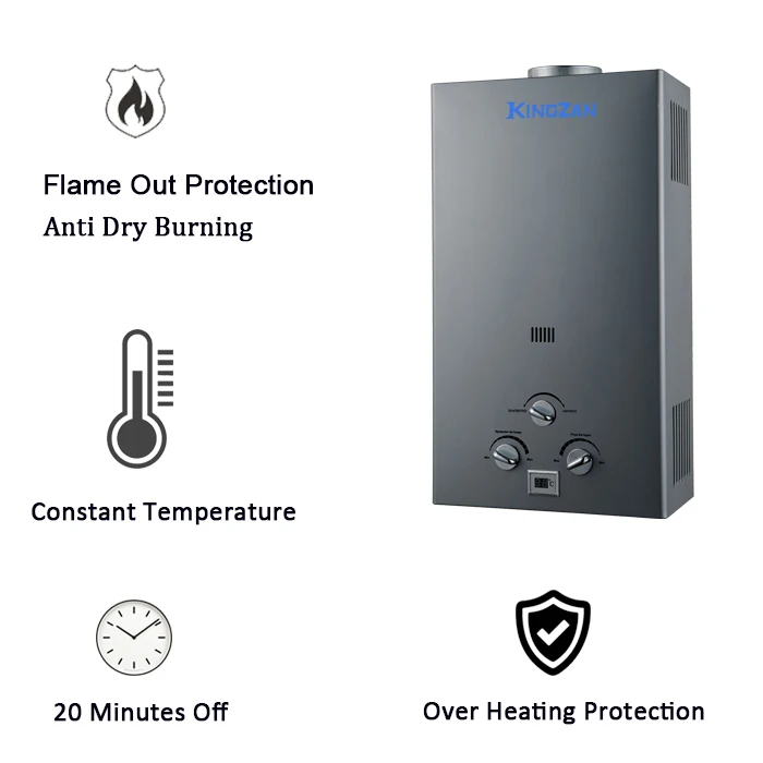 سخانات مياه كهربائية وغازية فورية معتمدة من CE لعام 2025 - نوع المداخن الخارجي النحاسي 6L/8L للاستحمام (توريد المصنع مباشرة) ​