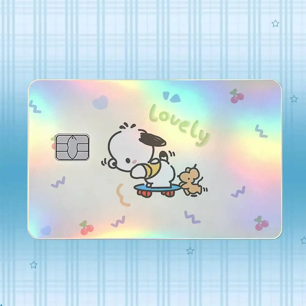 P-Pochacco Laser-Hologramm-Karten-Skin-Aufkleber für Kredit- und Debitkarten – 4 Stück/Set, wasserfester, kratzfester Schutz – Detail 7