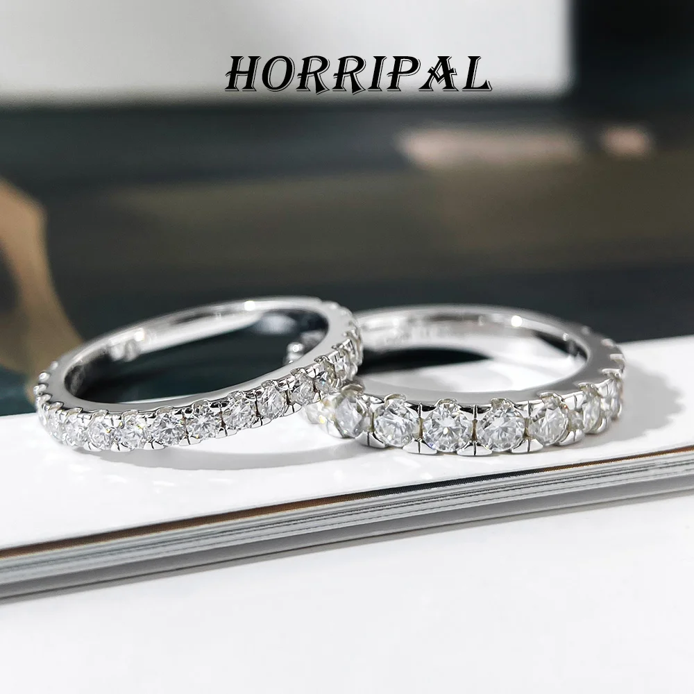 

HORRIPAL D VVS1 2-3MM Moissanite Ring For Women S925 Sterling Silver GRA Certified Classic Engagement Eternity Fashion Jewelry