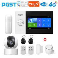 PGST PG107 4G Tuya Wireless Home WIFI Smart Home Security With Motion Detector Sensor Burglar Alarm System Support Alexa Google