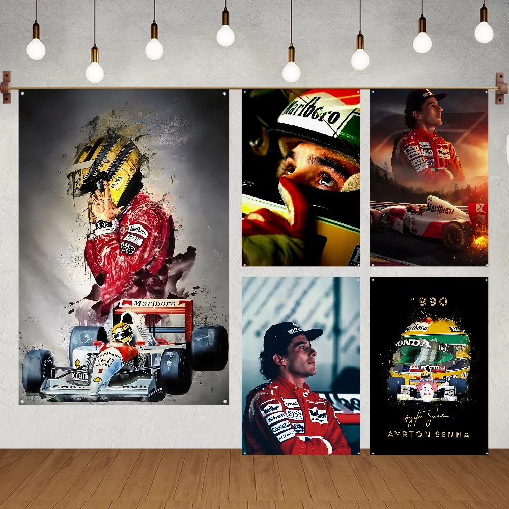 Cool A-Ayrton Senna Racer bandera bandera personalizada tapiz para colgar en la pared bandera decorativa al aire libre manta de fondo