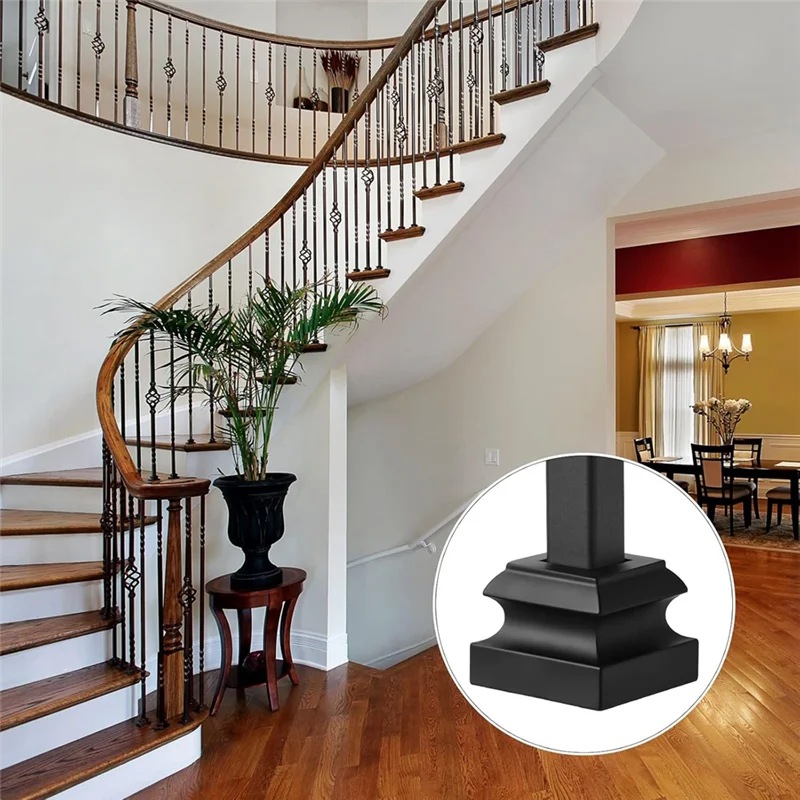 B23B أحذية الدرابزين الحديدي للسلالم-تصميم مسطح 1/2 بوصة سلة التمرير المربعة تويست المفصل الدرج 48 قطعة