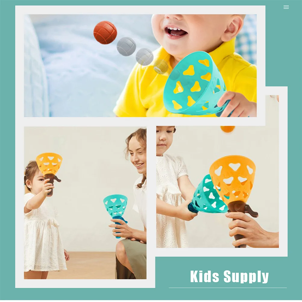 Plastic Catching Cup Kids Launchers Catch Game Toy Outdoor Fun Promotes Skills Children Gadgets Playtime Enjoyment