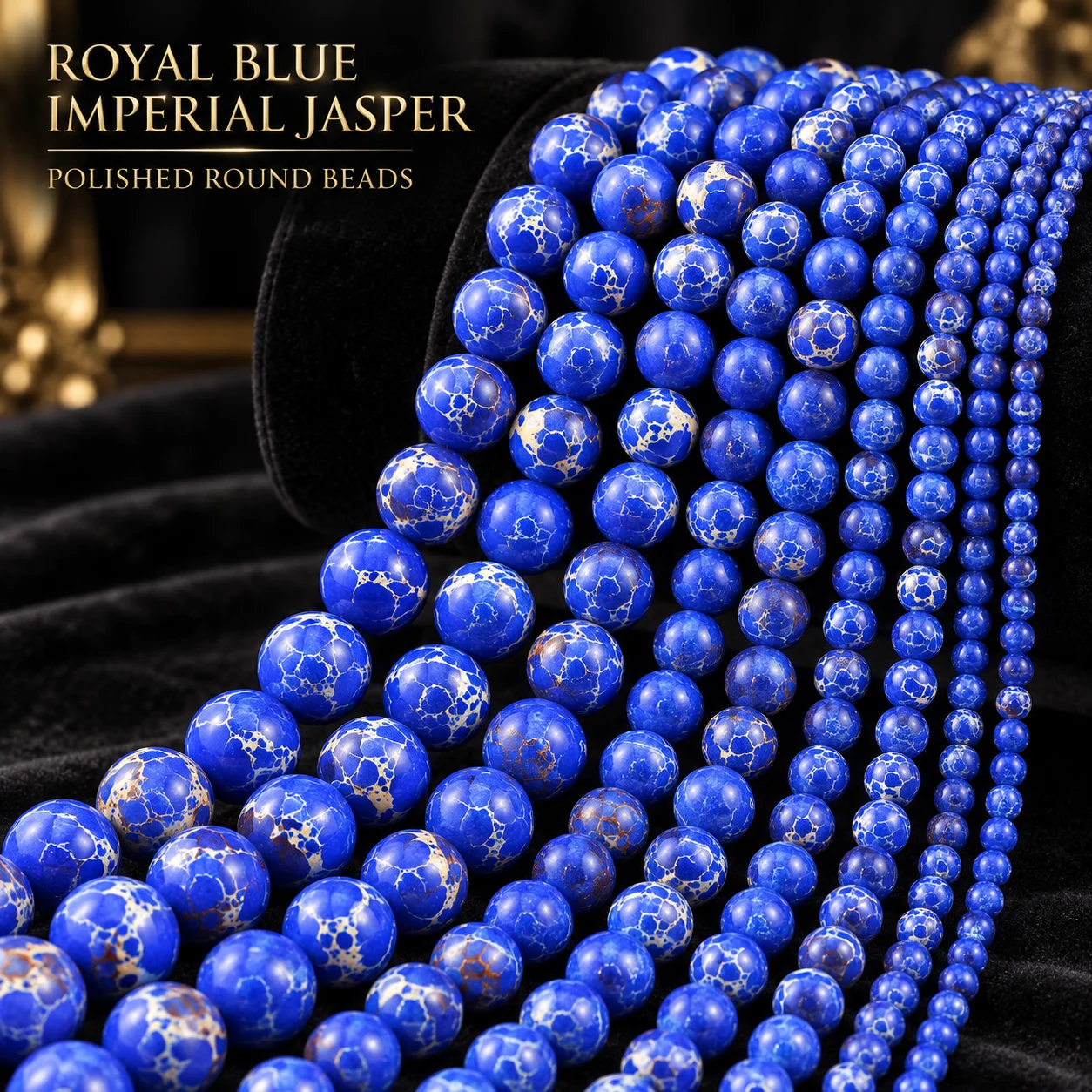 4-10mm 18-45pcs Stone Half strand Imperial Pine Deep Blue Spacer Loose Beads For Jewelry Bracelets Necklace Making DIY Accessori