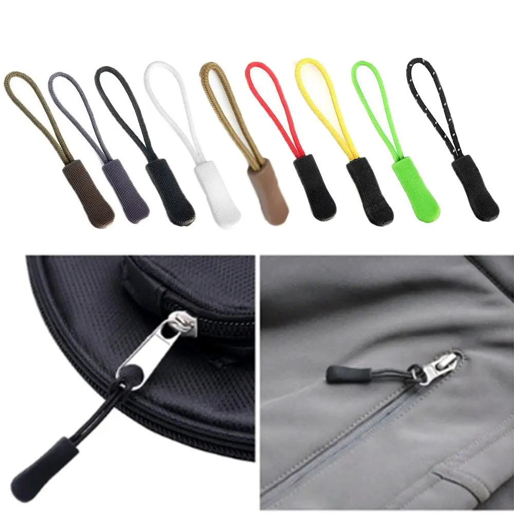 5pcs Hot Bags Clip Buckle Suitcase Tent Backpack Ends Lock Zips Cord Rope Pullers Zip Puller Replacement Zipper Pull