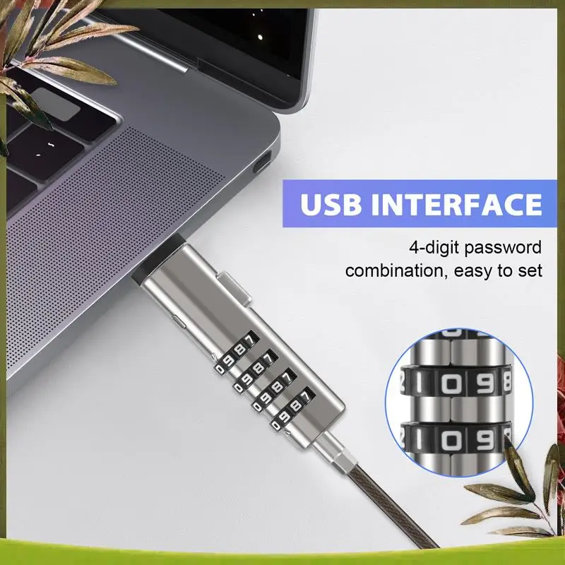 

New-4 Digital Universal Lock USB Laptop Security Cable Lock For Computer