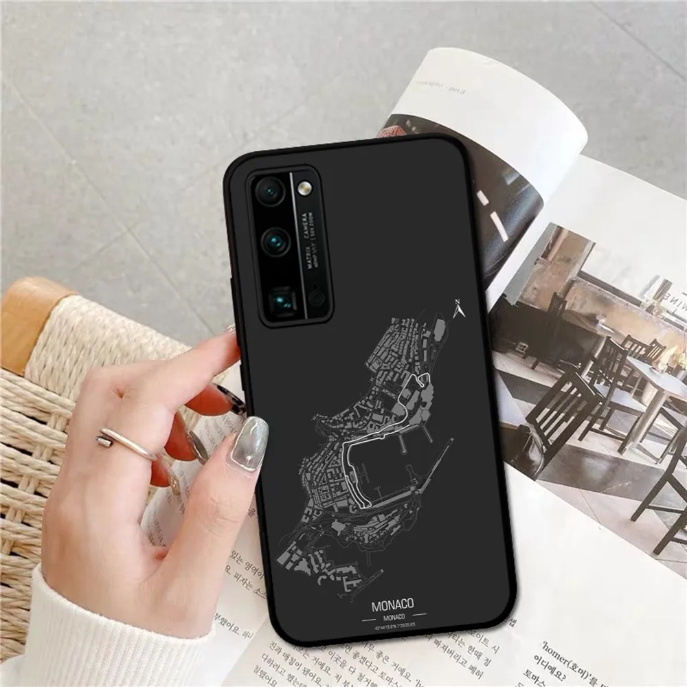 F1 Race Track Prints Phone Case For Huawei Honor 10 lite 9 20 7A 9X 30 50 60 70 pro plus Soft Silicone Cover