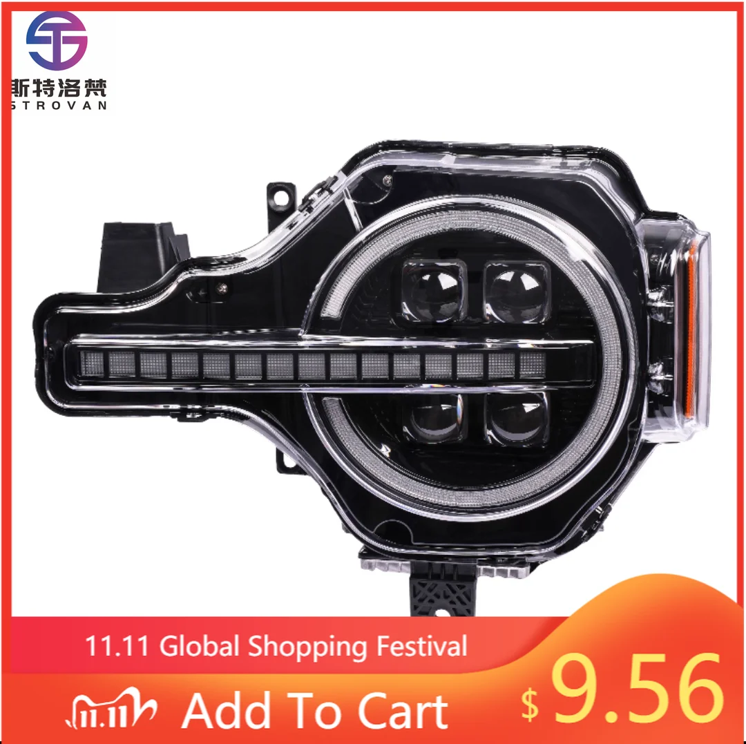 

Deren High qualityCar Headlight Modified Headlight LED Daytime Running Light for Fords for Bronco LED Headlight Half Grid Style