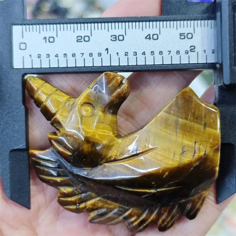 Natural Yellow Tiger Eye Stone Unicorn Carving Crystal Love Healing Fengshui Gemstones Home Decoration Holiday Gift 1pcs