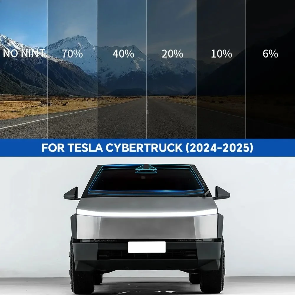 

Car Tint Film For Tesla Cybertruck 2024 Front Rear Side Window Solar UV Protection Heat Rejection Summer Car Accessories