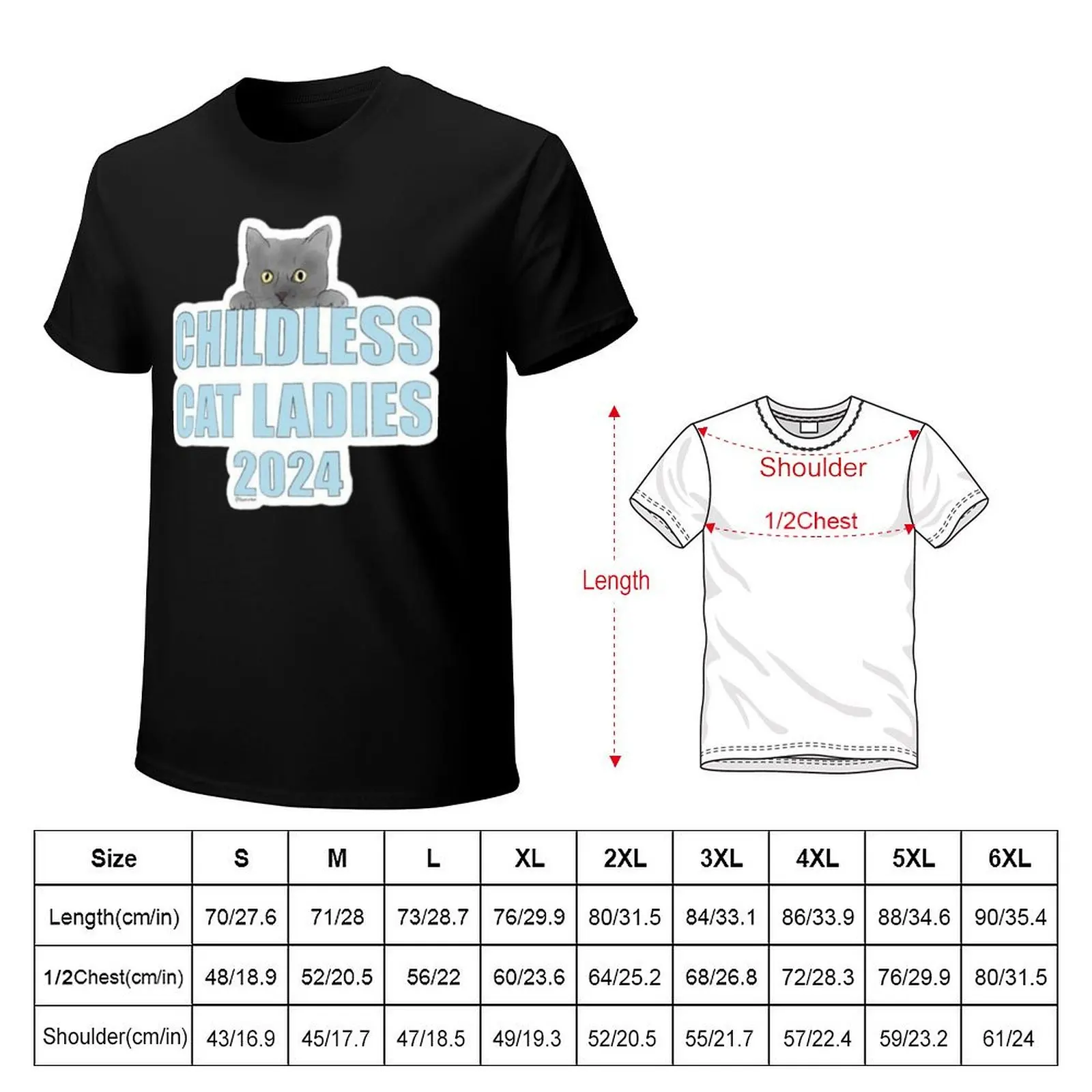 childless cat ladies 2024 T-Shirt cotton t shirts high quality T-Shirt