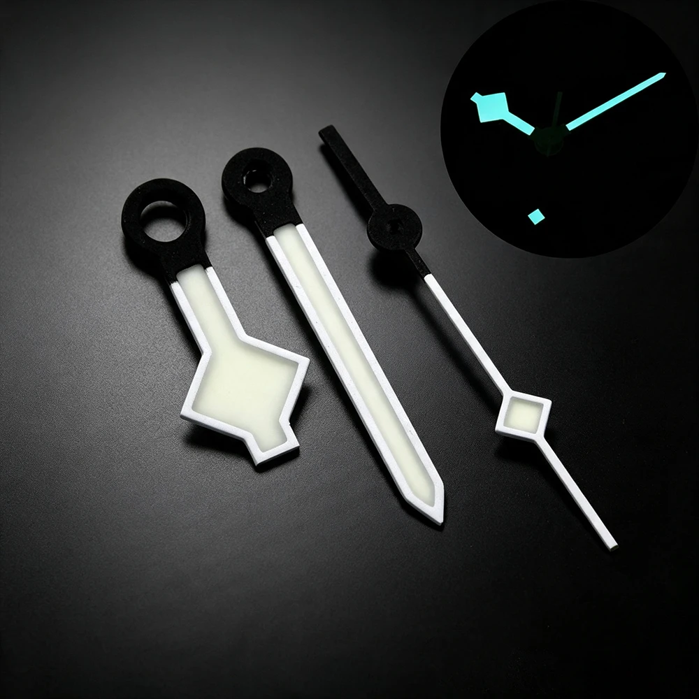 Super C3 Green & BGW‑9 Blue Snowflake Style Watch Hands, Replacement Pointers Compatible with NH35 NH36 4R Movement
