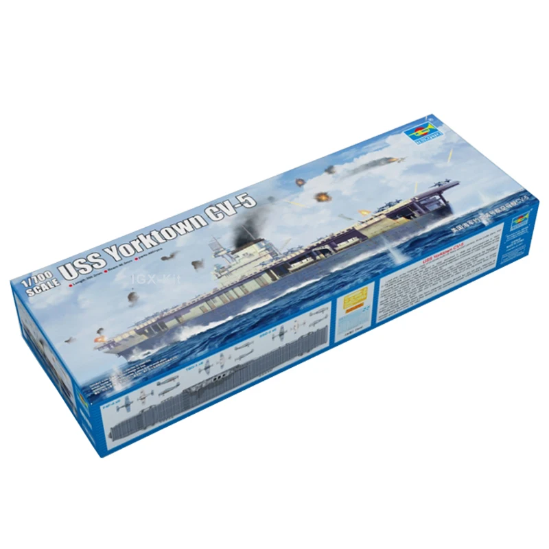 Trumpeter 1/700 06707 USS Yorktown CV-5 Aircraft Carrier Military Ship Assembly Plastic Child Handcraft Toy Model Building Kit