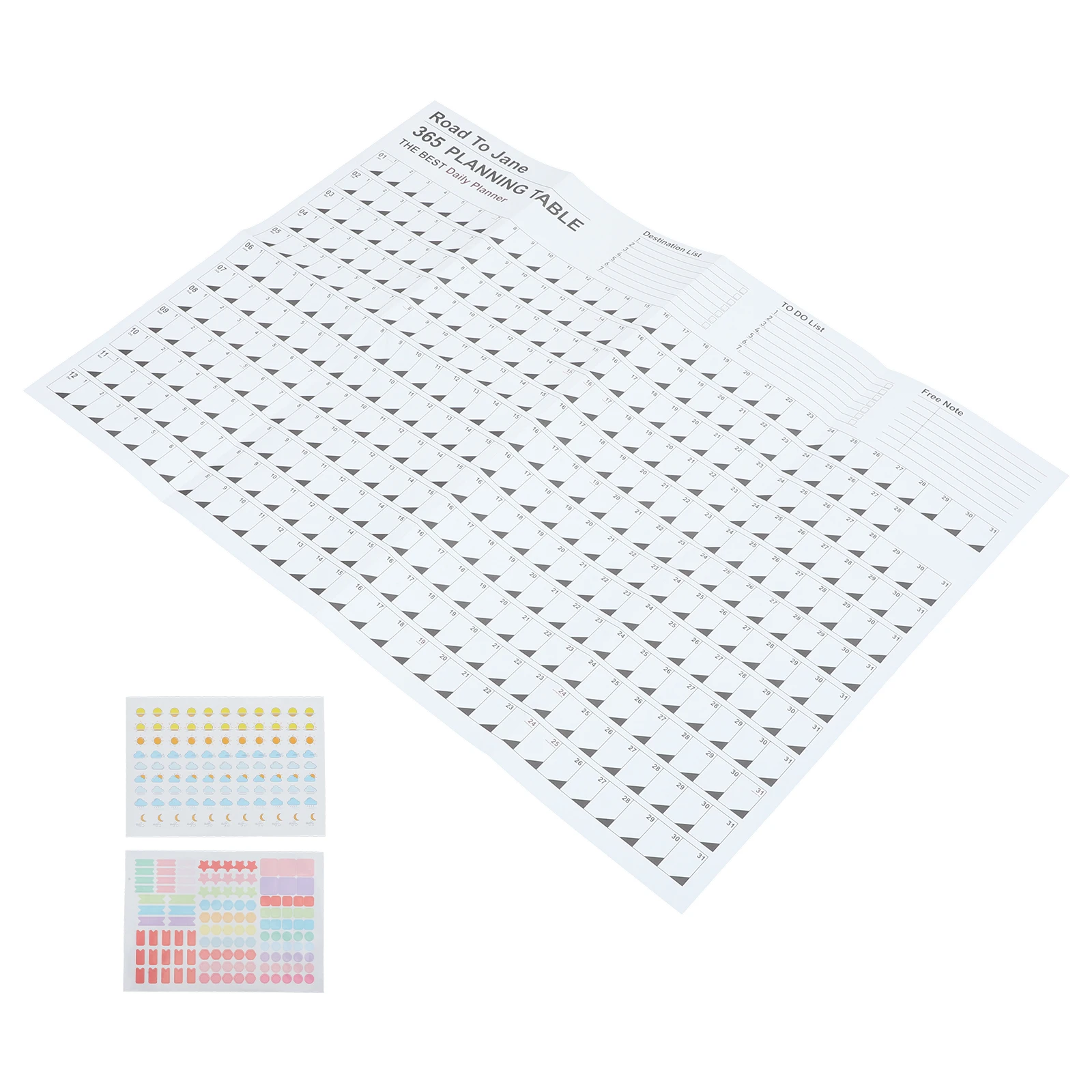 

2024 Yearly Wall Calendar Planner Black White Minimalist Daily Memo Office Home School Hanging Practical Gift