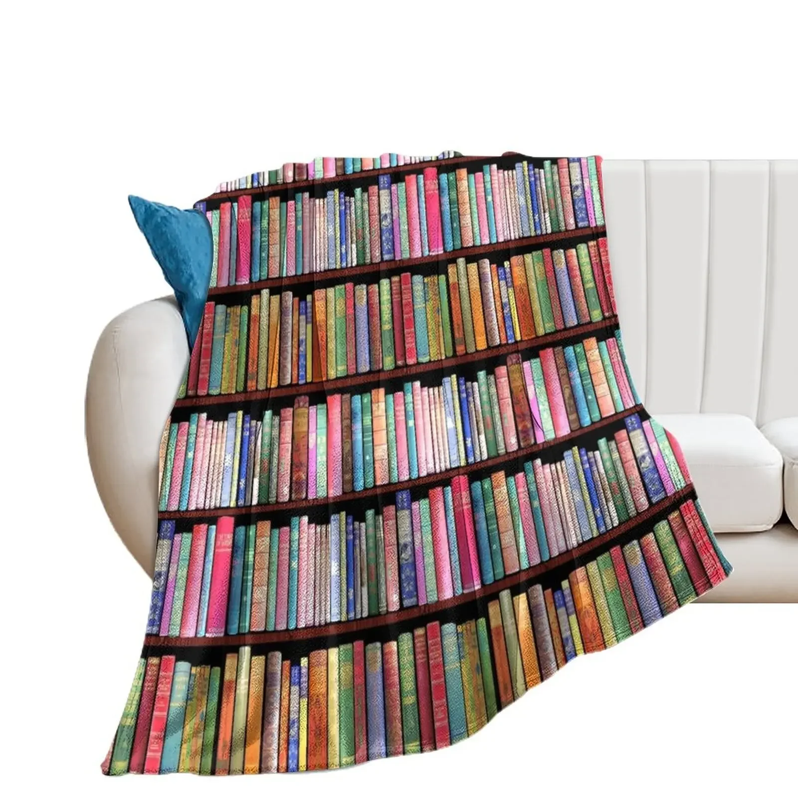 Bookworm Antique book library, vintage book shelf Throw Blanket Beautifuls Soft Beds Thin Personalized Gift Blankets