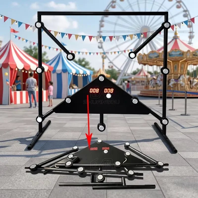 Interactive Reaction Game Machine Detachable Carnival Challenge Booth with Timer for Indoor Outdoor School Events Commercial