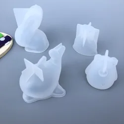 1Piece Animal Epoxy Resin Silicone Molds Rabbit Bear Bag Dolphin Styles DIY Crafts Decorations Accessories Home Ornaments Moulds