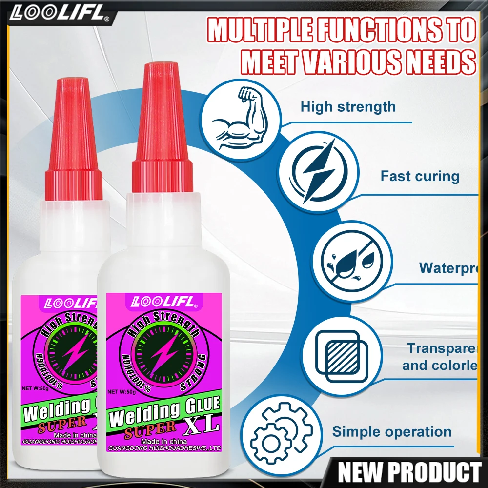 Super klej spawalniczy, uniwersalny klej o właściwościach szybkiego wychodzenia na powierzchnię, dużej lepkości, przezroczysty i szybko schnący.