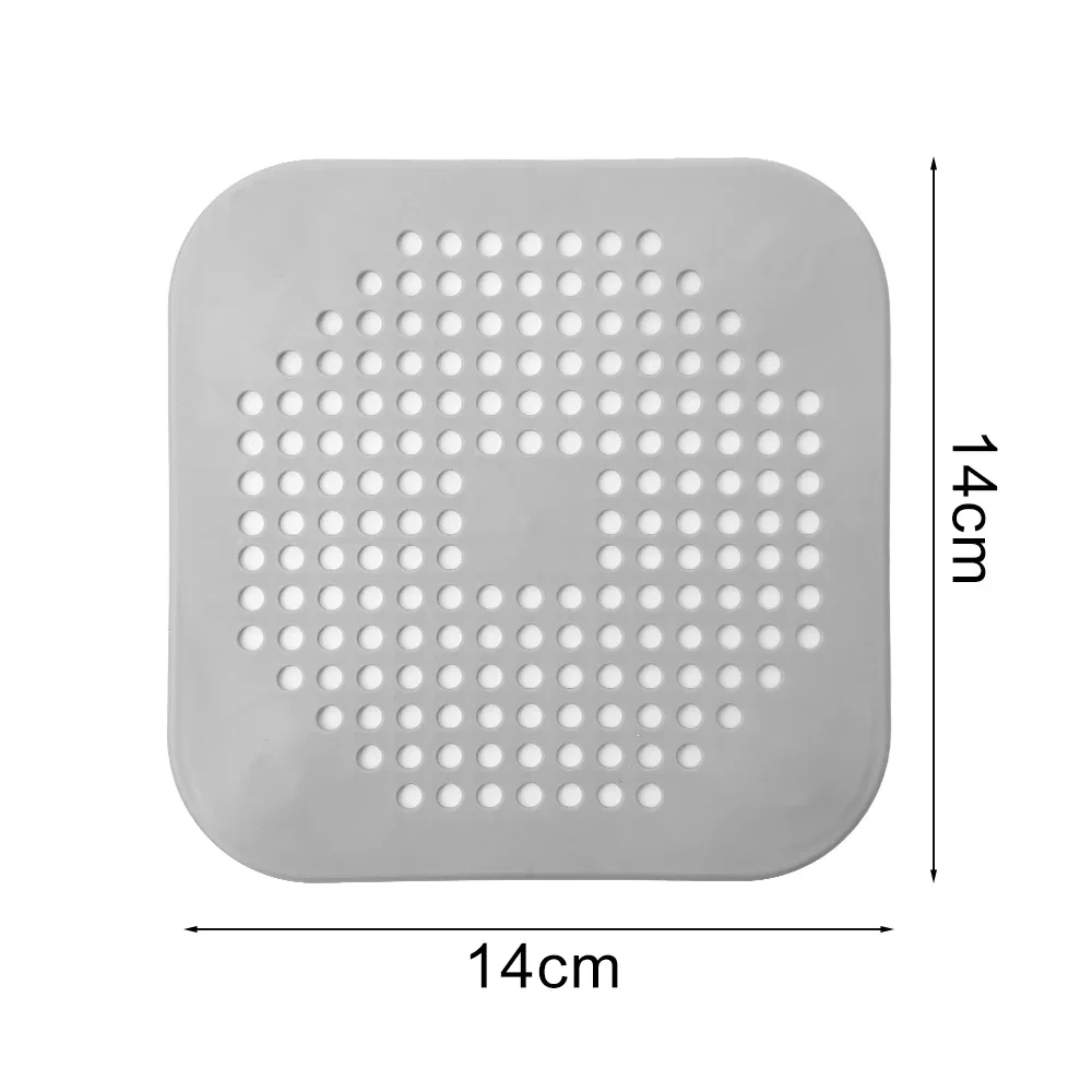 Durable Silicone Square Shower Drain Cover Prevents Sink Clogging, Shower Drain Strainer, Adsorption Sink Strainer, Convenient