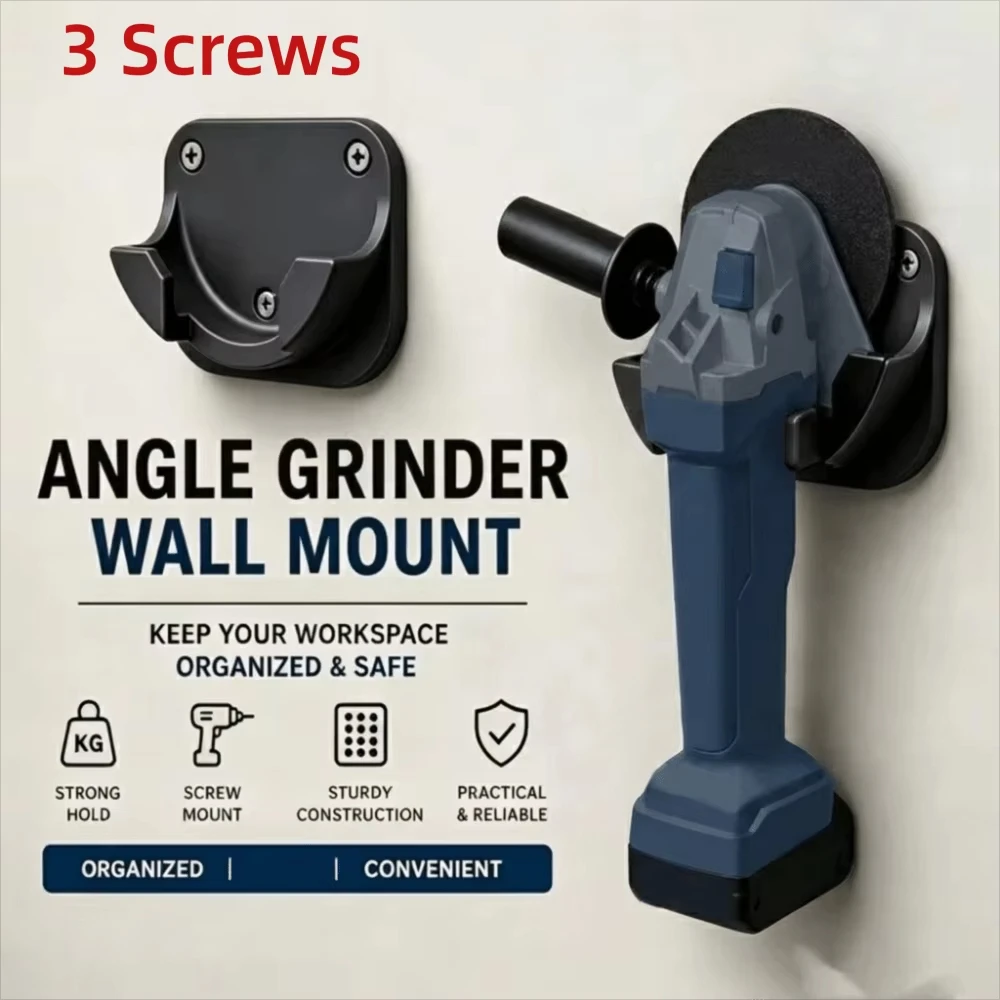 Angle Grinder Wall Mount Holder, Heavy Duty Tool Storage Bracket, Space-Saving Grinder Stand For Garage Workshop