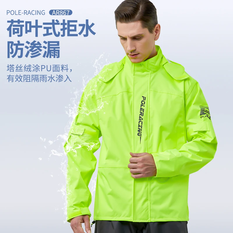 

Motorcycle Raincoat Suit Rainstorm Prevention Jacket Pants Moto Raincoat Motorcyclist Rider Rain for Camping Hiking Fishing