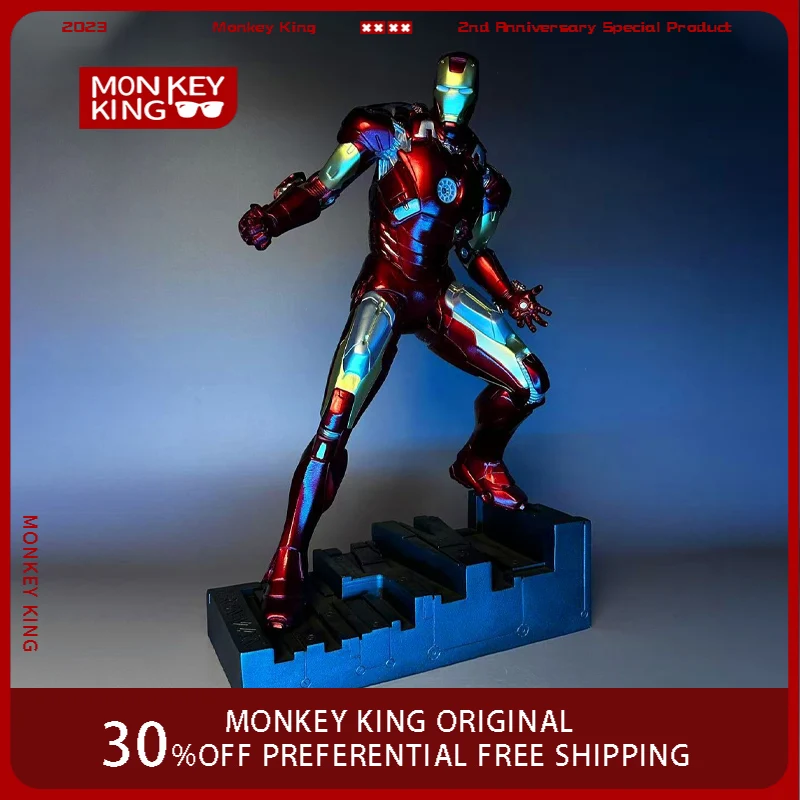 48 センチメートルアイアンマンフィギュア MK7 磁気接続光るアニメモデルハイエンド樹脂デスクトップ装飾装飾子供のおもちゃギフト