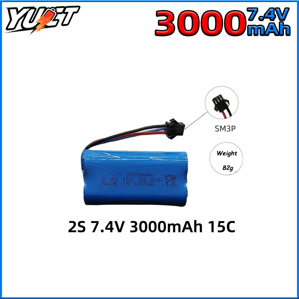 YUCT 7.4 فولت 3000 مللي أمبير 2S بطارية ليبو MN99S ترقية أجزاء بطارية عالية السعة لسلسلة MN RC سيارات MN82 MN78 MN128 MN168 MN98 0 #3