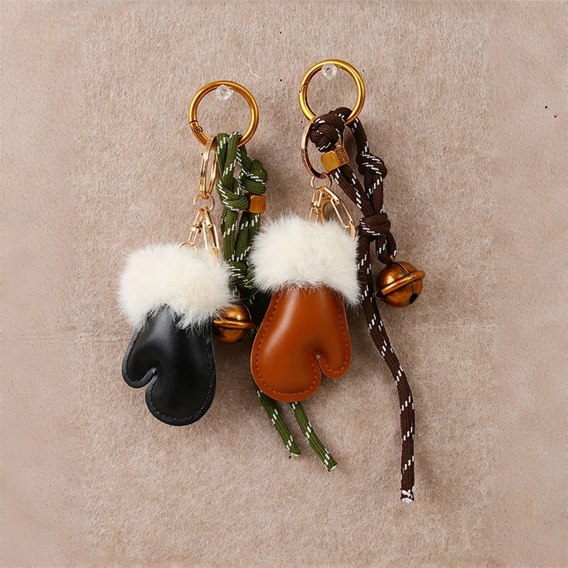 Bonito pequeno luva pingente coreano sino-tecido corda saco pingente casal chaveiro moda requintado encantos presente de natal acessórios