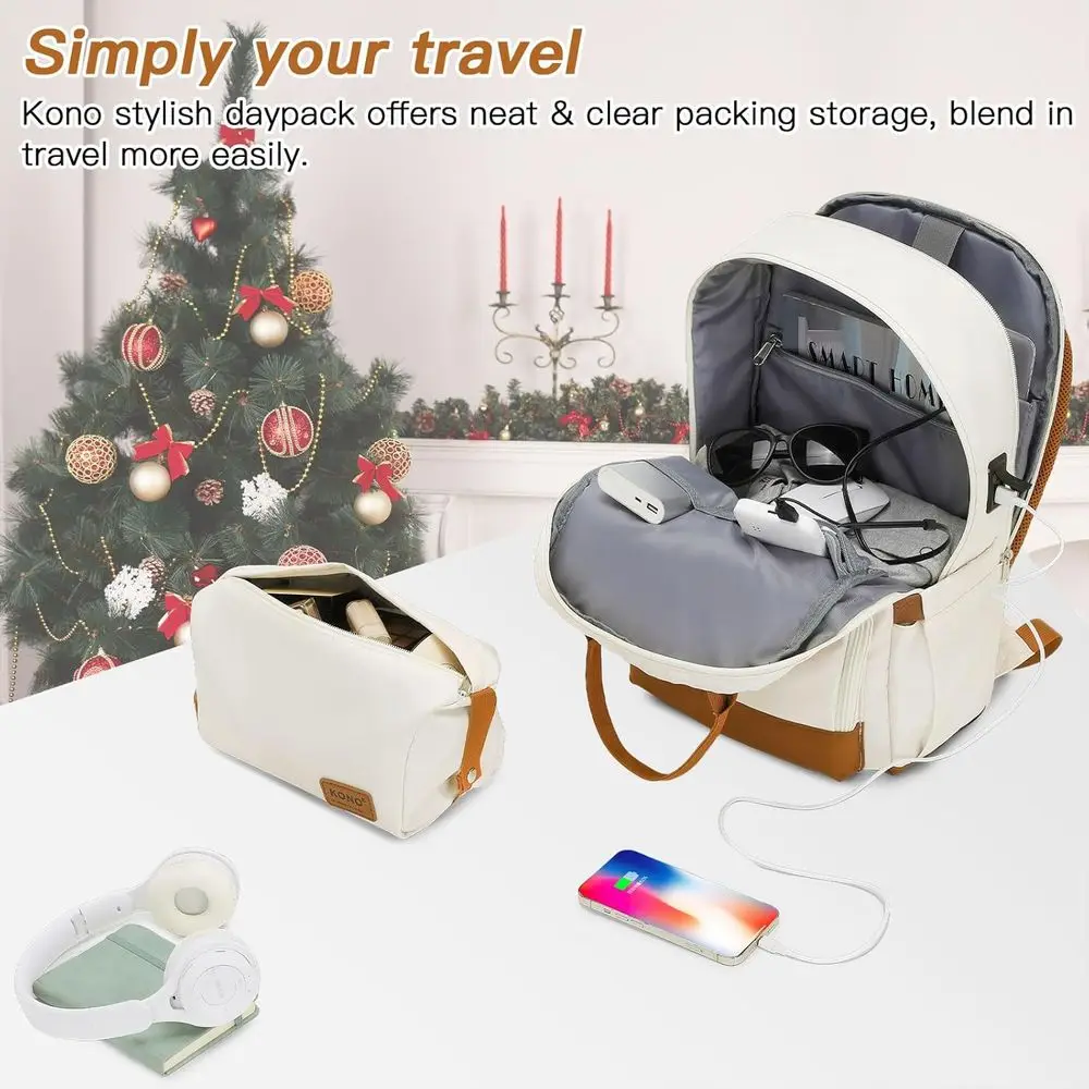 Cream White 3-Piece Lightweight Carry-On Luggage Set with TSA Lock and Spinner Wheels