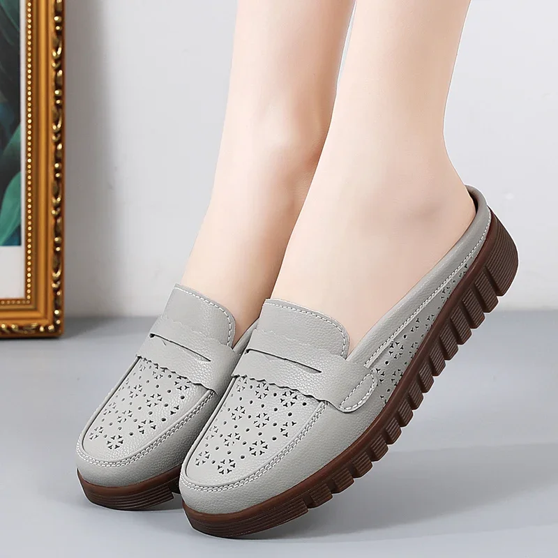 Women Casual Loafers Girls Ballet Flat Shoes Women\'s Flat Shoes 2024 Spring/Summer Shoes Women High Heels Genuine Leather Casual