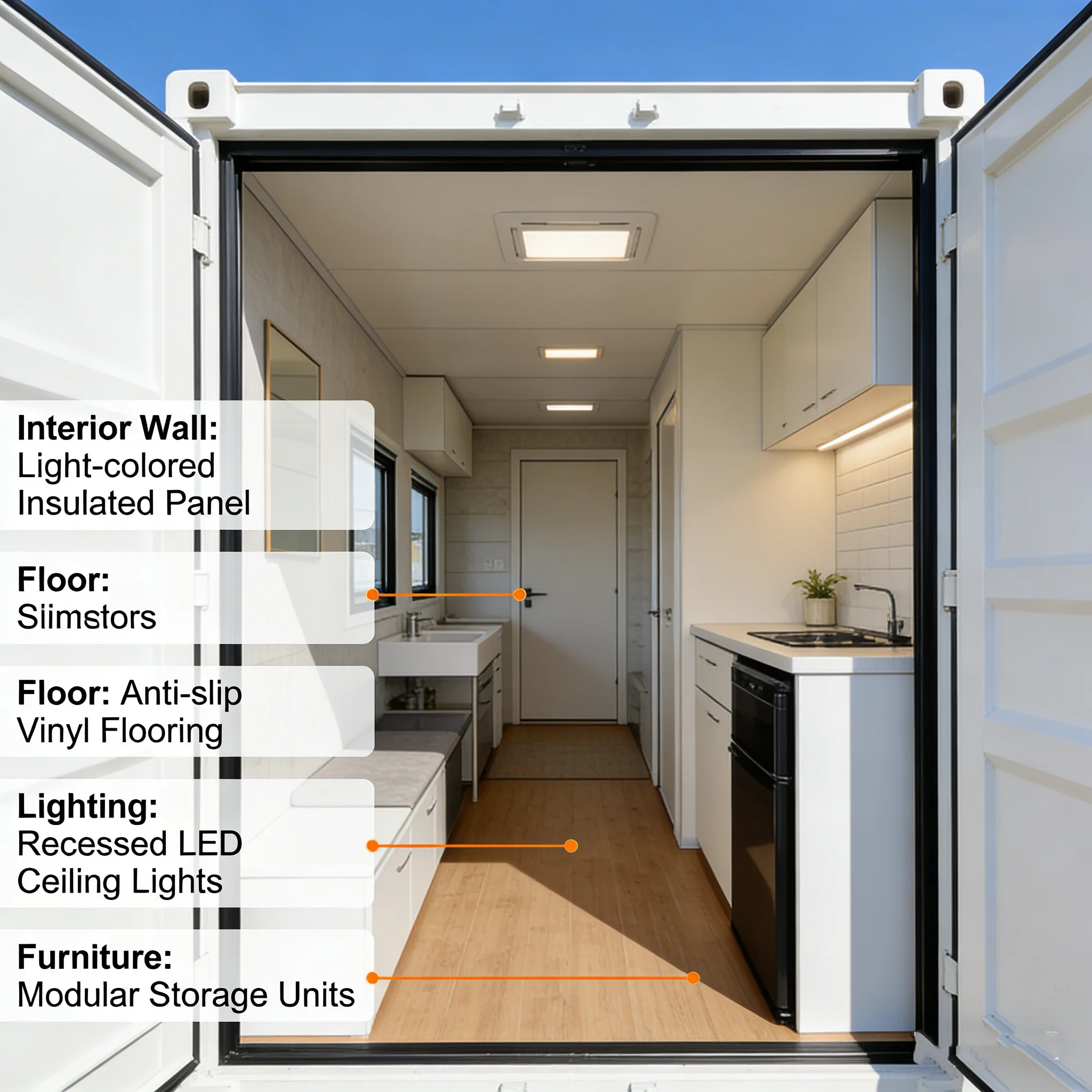 Shipped From the Factory Directly Prefab Double Wing Folding Room Folding 3 in 1 Double wings Container House