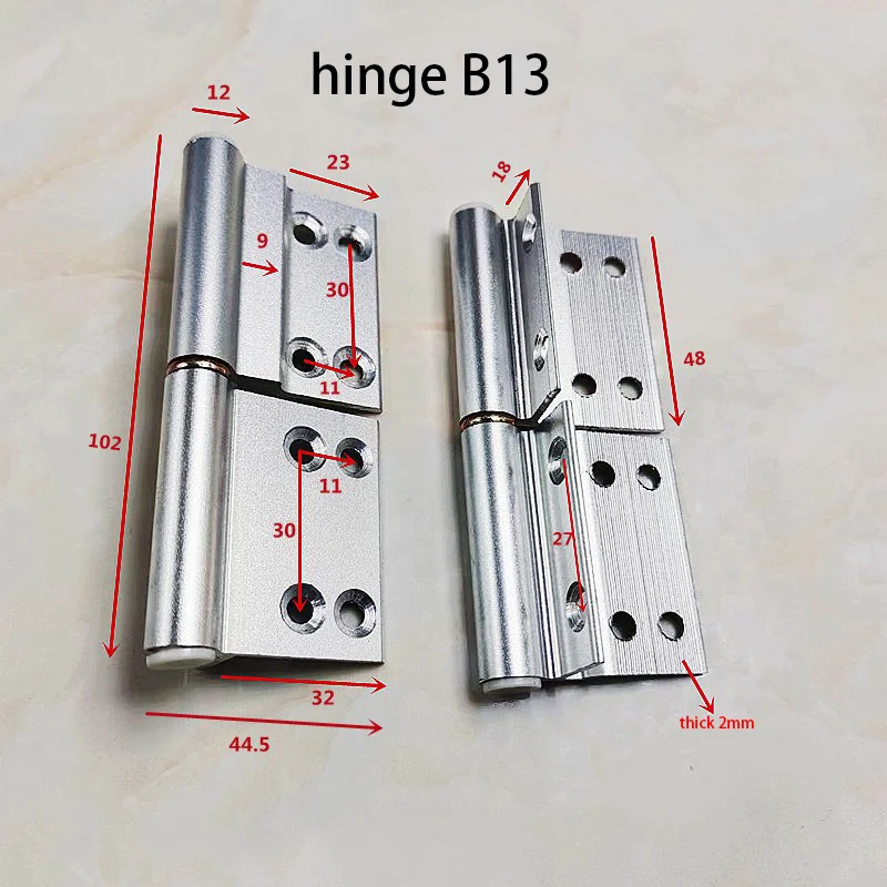 Toilet door hinges aluminum alloy door bathroom door hinges folding complete stainless steel hinge accessories loose-leaf