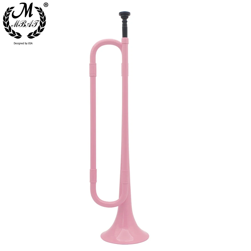 Pink B Flat Pink Bugle Trumpet with Mouthpiece School Band Cavalry Plastic Horn Cavalry Trumpet Children's Gifts