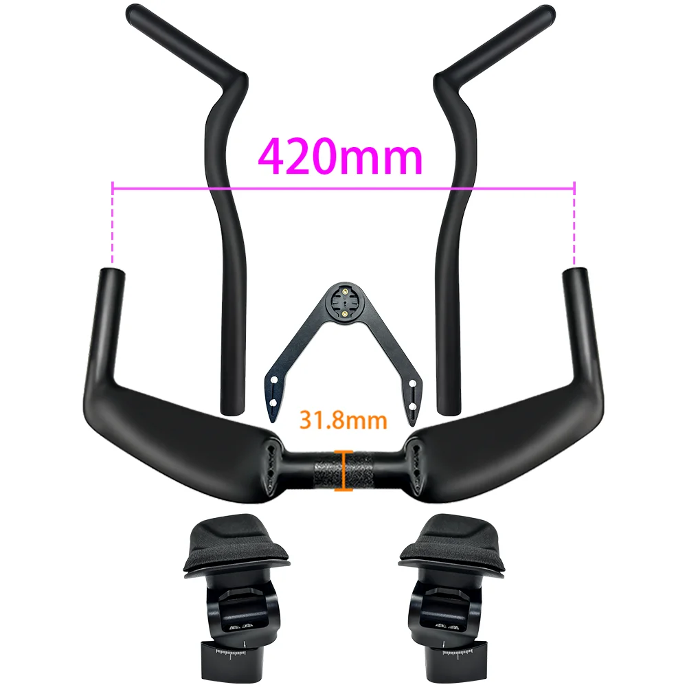 BALUGOE Carbon Bicycle Rest TT Handlebar Bike handle Extension