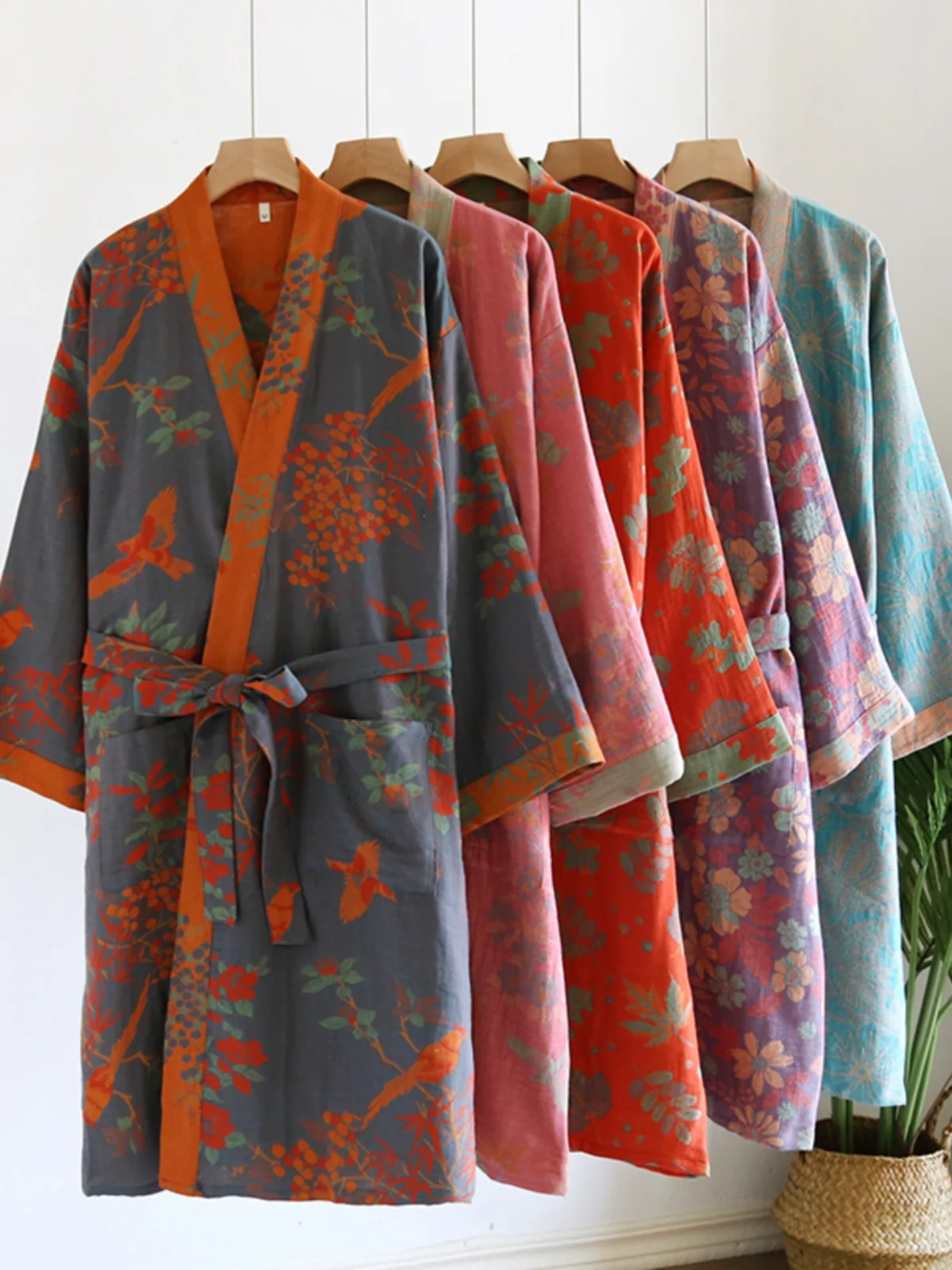 Pure Cotton Sleep Robe Women's Maternity Nightgown Loose Thin Home Clothes Large Size Comfortable Summer Bathrobe