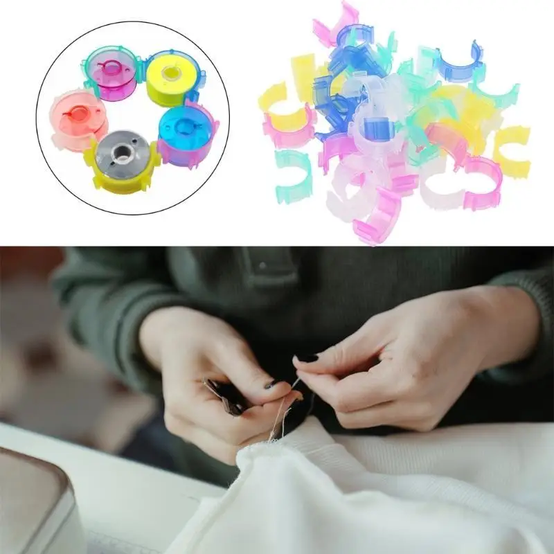 QX2E Bobbin Holder 50 Pcs Keeping Bobbin Thread Under Control Clamps for Home Bedroom Office Sewing Handicraft Decor