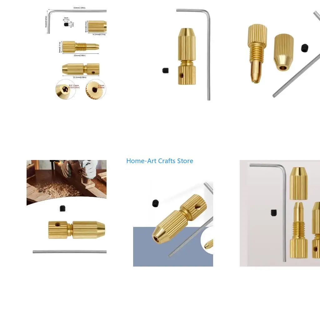 Y3NA Brass Chuck Set Micro Twist Drill Chuck Set with Wrenches for 2.3mm Rotary