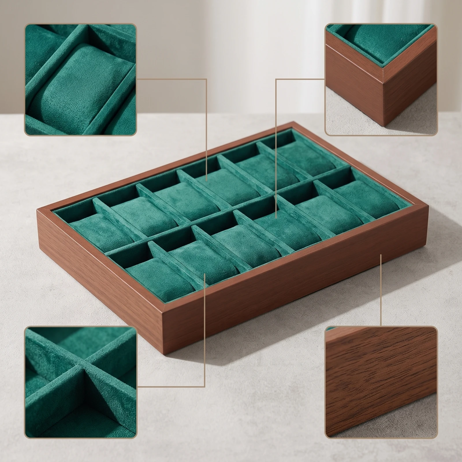 Watch Display Tray Padded Watch Organizer Tray Safeguarding Soft for Collectors, Countertop, Dresser