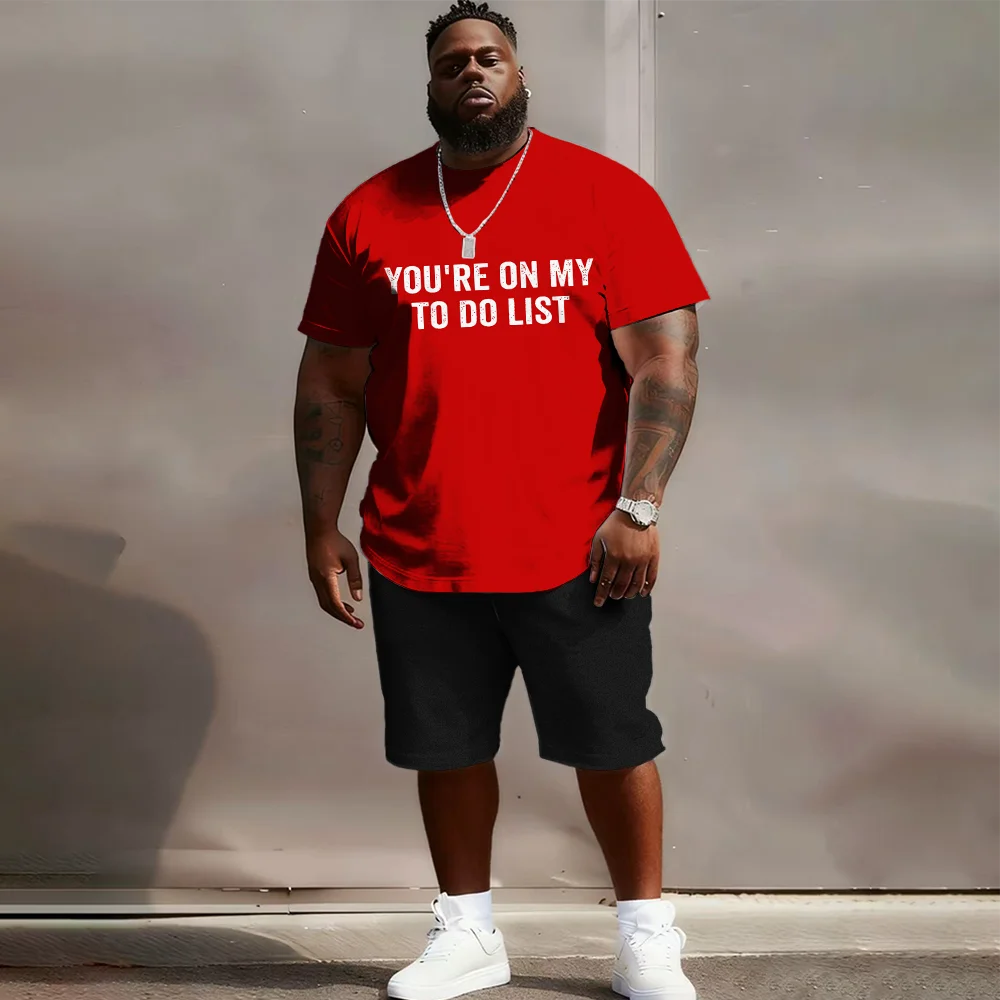 

S-9xl Большой и высокий комплект с короткими рукавами больших размеров и забавным текстовым ощущением — легкая смесь хлопка, минималистичные цитаты Witty,