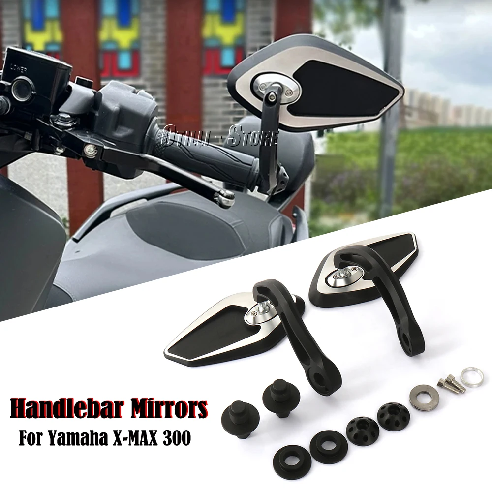 

Motorcycle Black Silver Handle Bar End Mirror X-MAX300 Side Mirrors For Yamaha X-MAX 300 XMAX300 XMAX 300