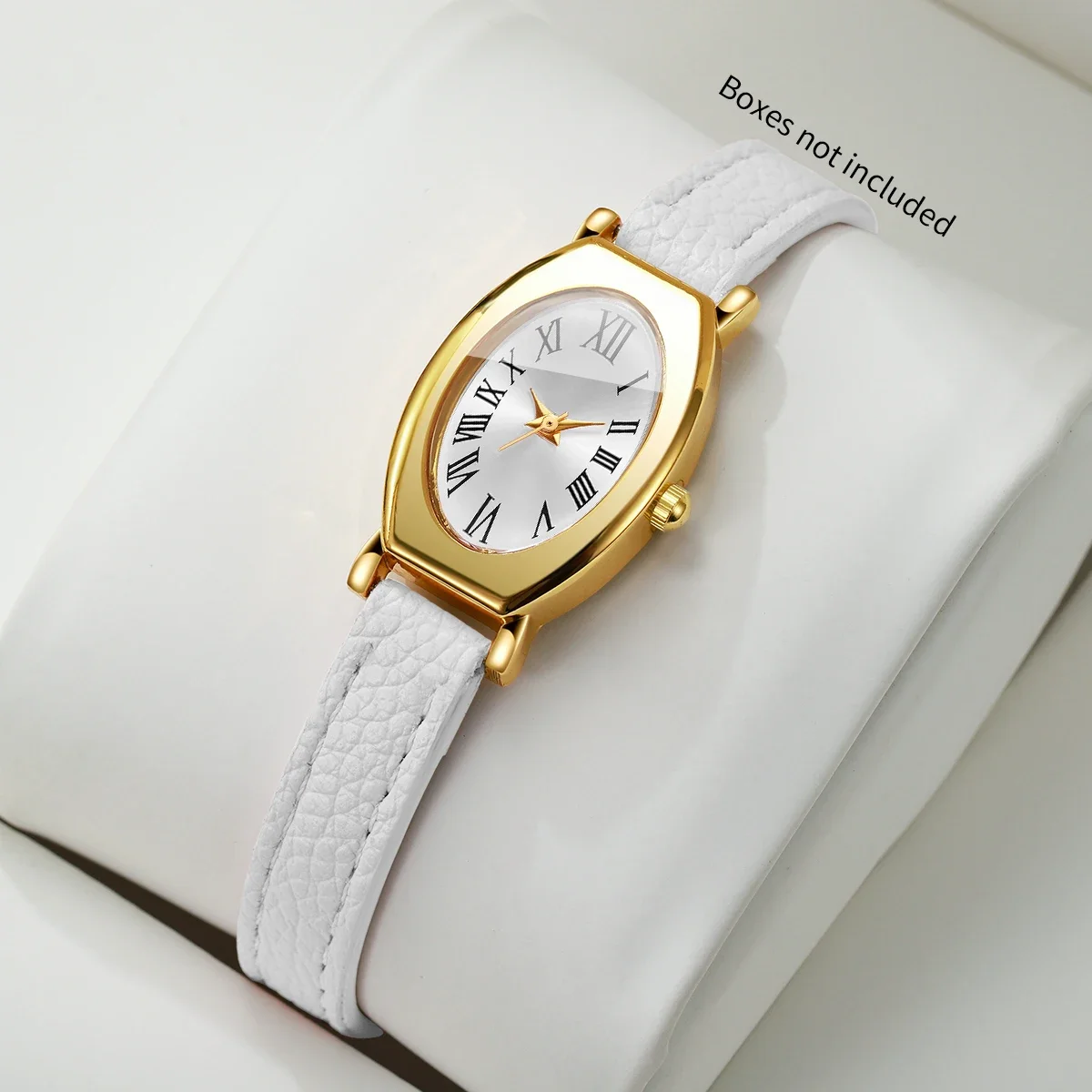 Elegant Oval Dial Women Quartz Watch Casual Leather Strap Ladies Clock Wristwatches Relogio Feminino Gift（Without Box）