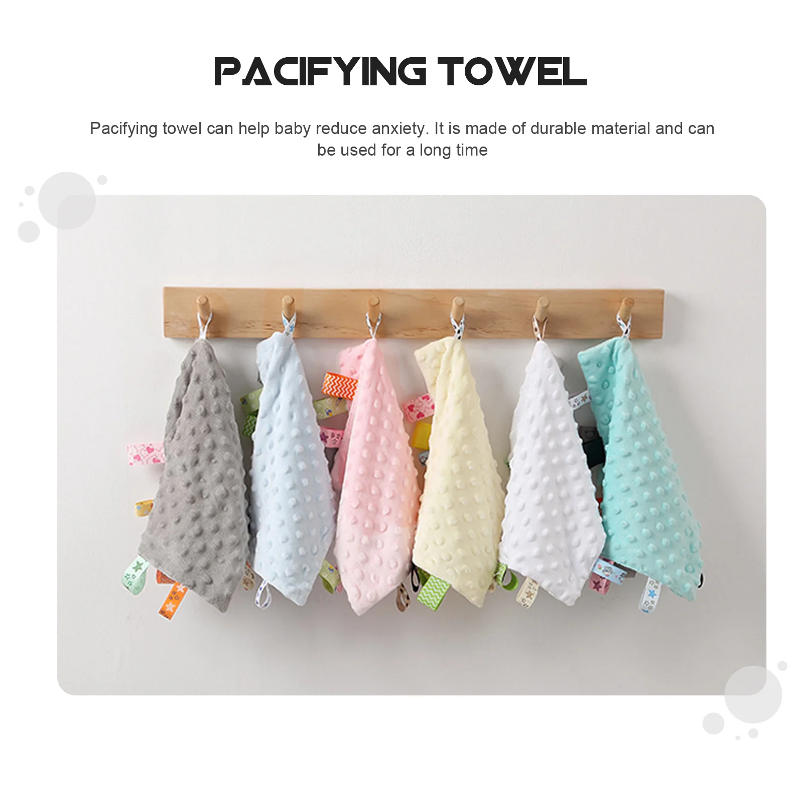 Baby Pacifying Handdoek Cartoon Tag Ontwerp Rustgevende Afvegen Gezichtshanddoek Voor Pasgeboren Baby Peuter Absorberend Speeksel Bijten