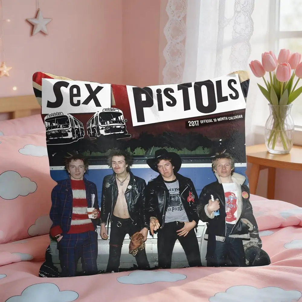 Sex P-Pistols Rock Cushion Cover Square Short Plush Pillow Case Living Room Sofa Home Decor Funda 40X40