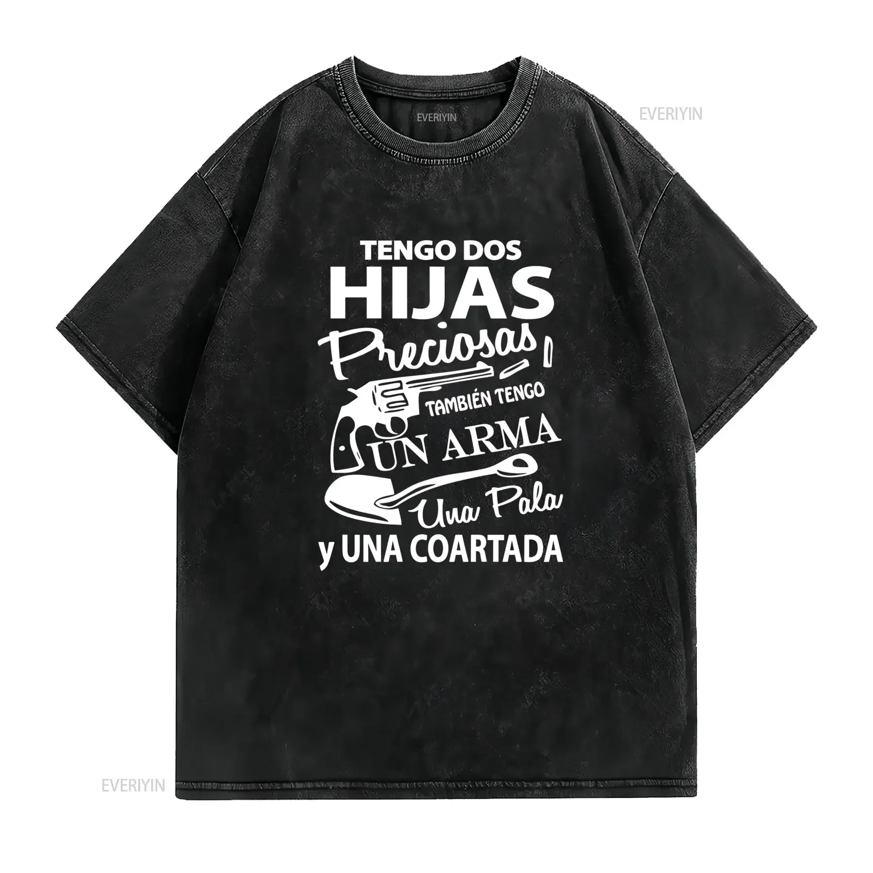 Camiseta Casual para Hombre con Estampado Geométrico y Texto Espa?ol Audaz Blanca Corte Regular Cuello Redondo Lavable a